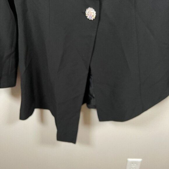 VTG Lily & Taylor Asymmetric Evening Jacket Size 8 Black Rhinestones Church - Picture 8 of 10